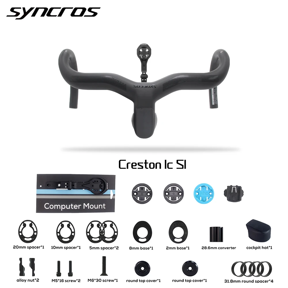 New Syncros Creston IC SL Carbon Handlebar Internal Routing Road Bicycle HandleBar Di2 Matte Integrated Cockpit 31.8-28.6mm
New Syncros Creston IC SL Carbon Handlebar Internal Routing Road Bicycle HandleBar Di2 Matte Integrated Cockpit 31.8-28.6mm