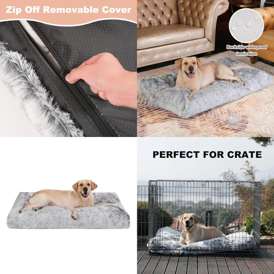 Waterproof Crate Bed, Plush Dog Kennel Pad with Removable Washable Cover, Faux Fur, Fluffy, 41"x27
Waterproof Crate Bed, Plush Dog Kennel Pad with Removable Washable Cover, Faux Fur, Fluffy, 41"x27