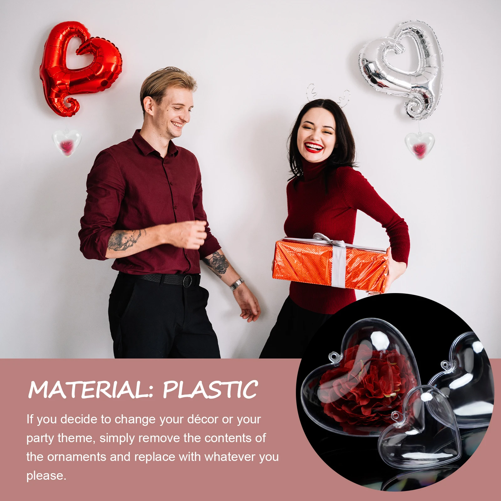 10Pcs Clear Heart Shape Ornament Ball Fillable Plastic Sphere for Christmas Decor Hanging Craft DIY Bath Making Molds
10Pcs Clear Heart Shape Ornament Ball Fillable Plastic Sphere for Christmas Decor Hanging Craft DIY Bath Making Molds