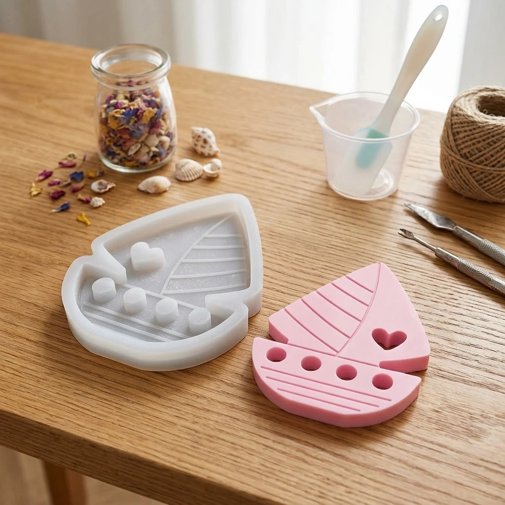 Silicone Heart Sailboat Mold For DIY Crafts Quick Release Durable Flexible Design For Resin Soap Candle Making
Silicone Heart Sailboat Mold For DIY Crafts Quick Release Durable Flexible Design For Resin Soap Candle Making