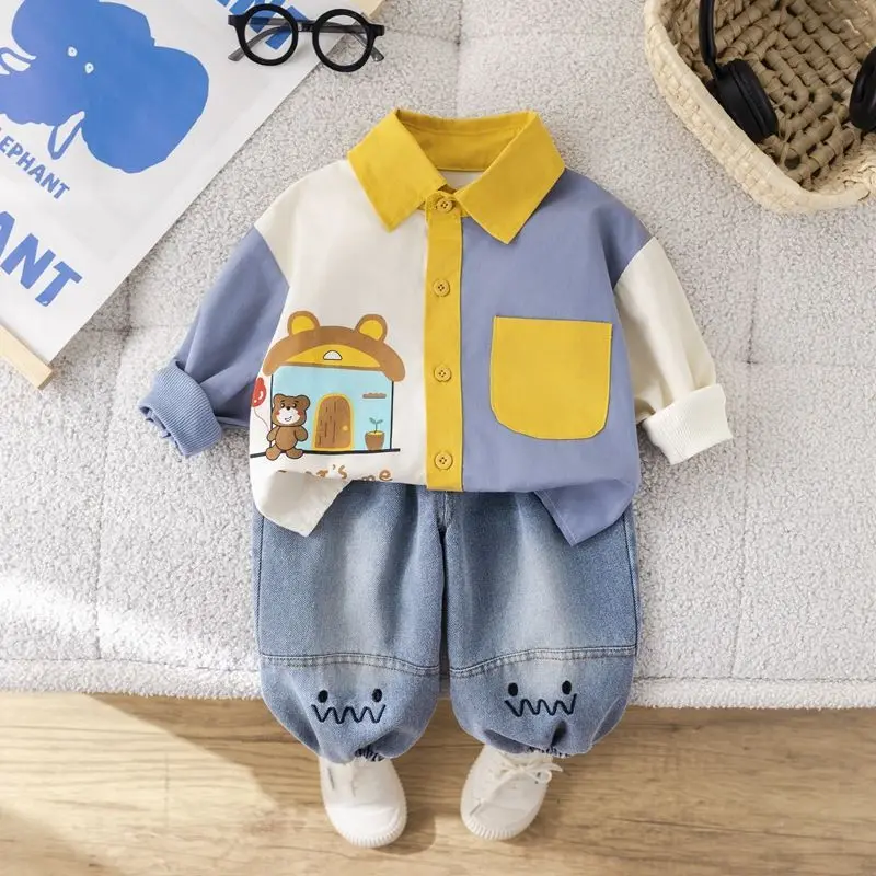 Spring and Autumn Baby Boys' Clothing Set New Children's Korean Edition Long sleeved Shirt Pants Two piece Set
Spring and Autumn Baby Boys' Clothing Set New Children's Korean Edition Long sleeved Shirt Pants Two piece Set