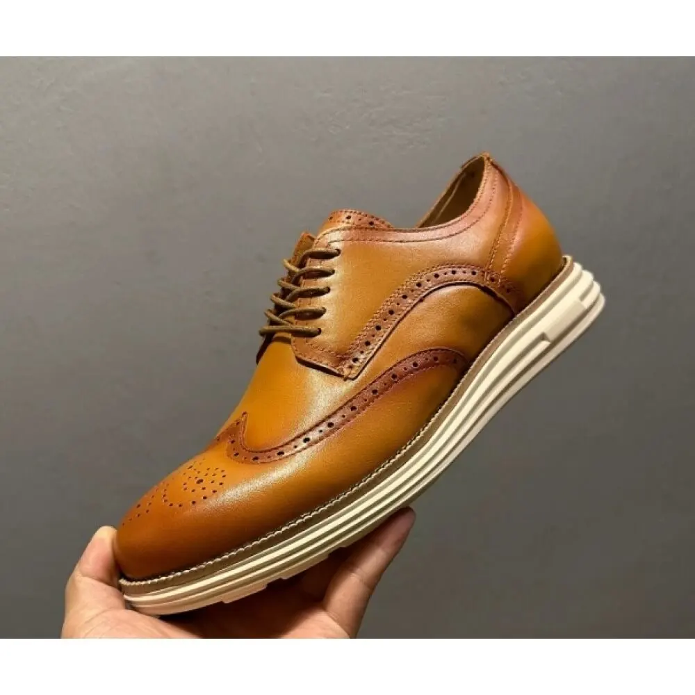Handcrafted Tan Leather Wingtip Brogues – Superior Craftsmanship, Timeless Elegant Appeal
Handcrafted Tan Leather Wingtip Brogues – Superior Craftsmanship, Timeless Elegant Appeal