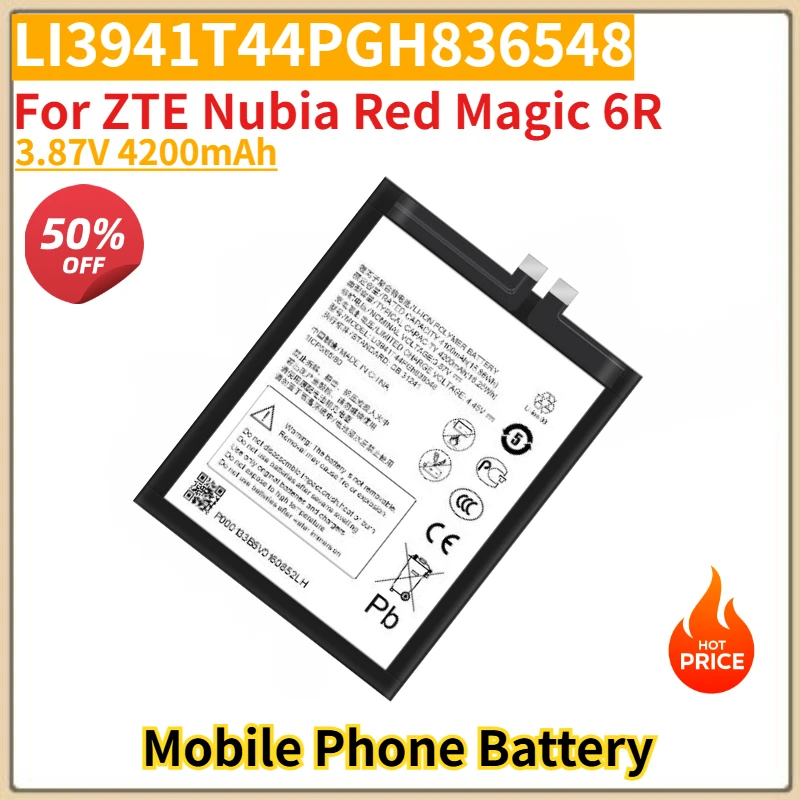 LI3941T44PGH836548 High Quality Phone Battery 3.87V 4200mAh for ZTE Nubia Red Magic 6R Brand New Replacement Battery
LI3941T44PGH836548 High Quality Phone Battery 3.87V 4200mAh for ZTE Nubia Red Magic 6R Brand New Replacement Battery