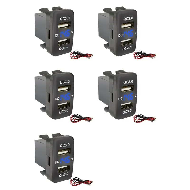 5X Car Dual USB3.0 Fast Charge With Display Voltmeter Black And Blue Voltage Car For Toyota-N29R
5X Car Dual USB3.0 Fast Charge With Display Voltmeter Black And Blue Voltage Car For Toyota-N29R
