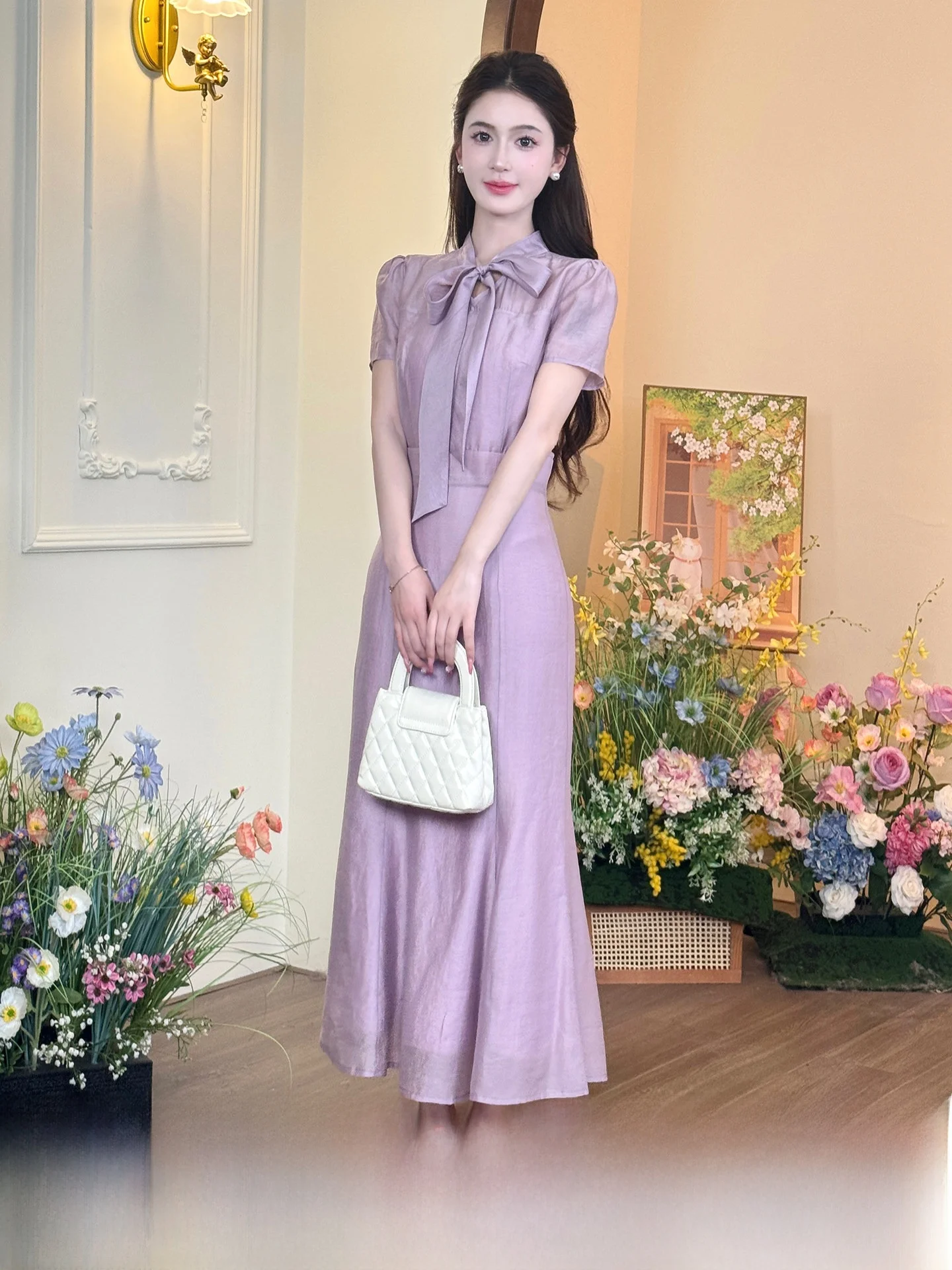 LILI Korean Style Knot Fake Two-Piece Dress Women's Summer Purple Lyocell Fish Tail Skirt High Waist A-Line Dress
LILI Korean Style Knot Fake Two-Piece Dress Women's Summer Purple Lyocell Fish Tail Skirt High Waist A-Line Dress