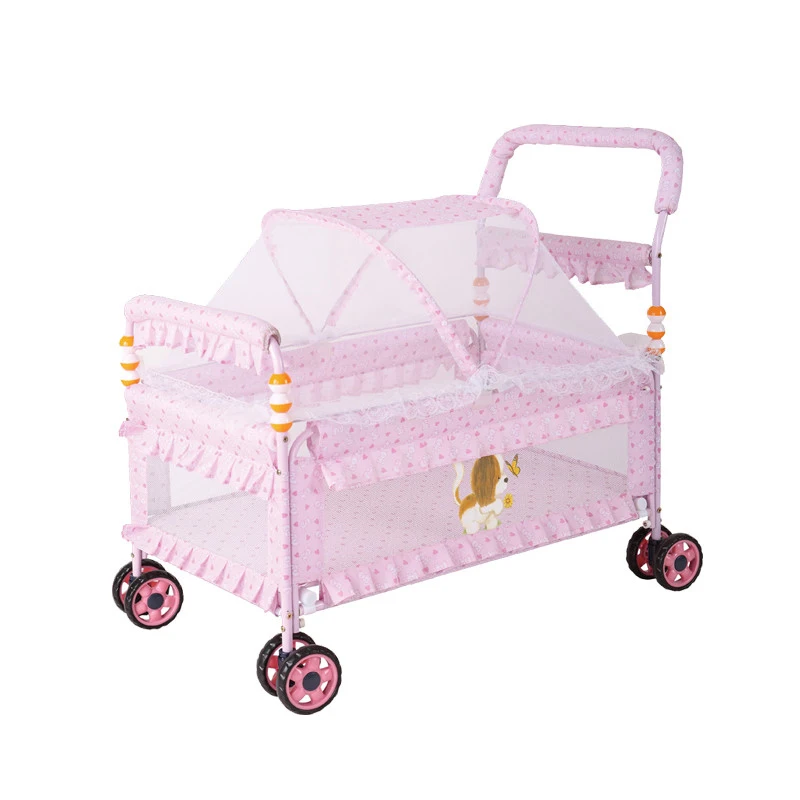 Multifunctional Baby Crib Have Mattress & Mosquito Net, Can Convert to Kids Stroller, Portable Cot with 4 Wheels
Multifunctional Baby Crib Have Mattress & Mosquito Net, Can Convert to Kids Stroller, Portable Cot with 4 Wheels