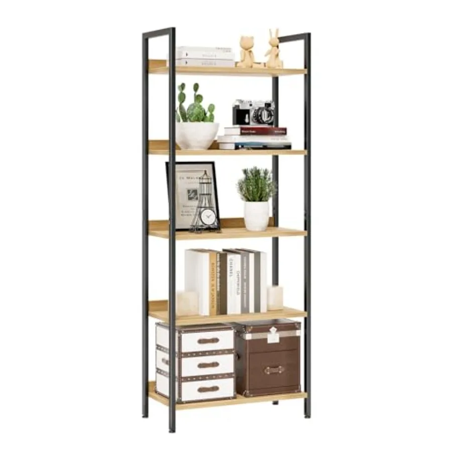 Bookshelf 5 Tier Bookshelves for Home Office Natural Wood Finish Sturdy MDF Construction Space-Saving Vertical Storage Organize
Bookshelf 5 Tier Bookshelves for Home Office Natural Wood Finish Sturdy MDF Construction Space-Saving Vertical Storage Organize