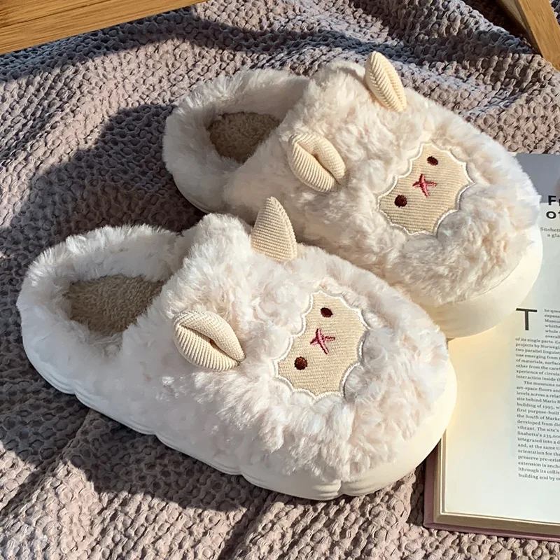 Cute Sheep Plush Slippers for Women Men Fashion Fluffy Winter Warm Slides Lovers Cartoon Comfortable House Shoes 
Cute Sheep Plush Slippers for Women Men Fashion Fluffy Winter Warm Slides Lovers Cartoon Comfortable House Shoes