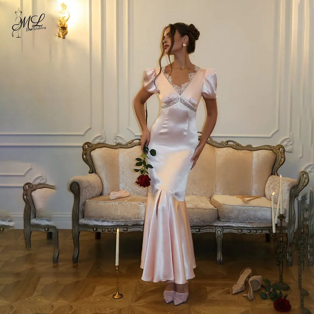 ML Puff Sleeve V-Neck Satin Party Dresses Illussion Lace Evening Prom Dress Sleeveless Ankle-Length Prom Gown Customized
ML Puff Sleeve V-Neck Satin Party Dresses Illussion Lace Evening Prom Dress Sleeveless Ankle-Length Prom Gown Customized