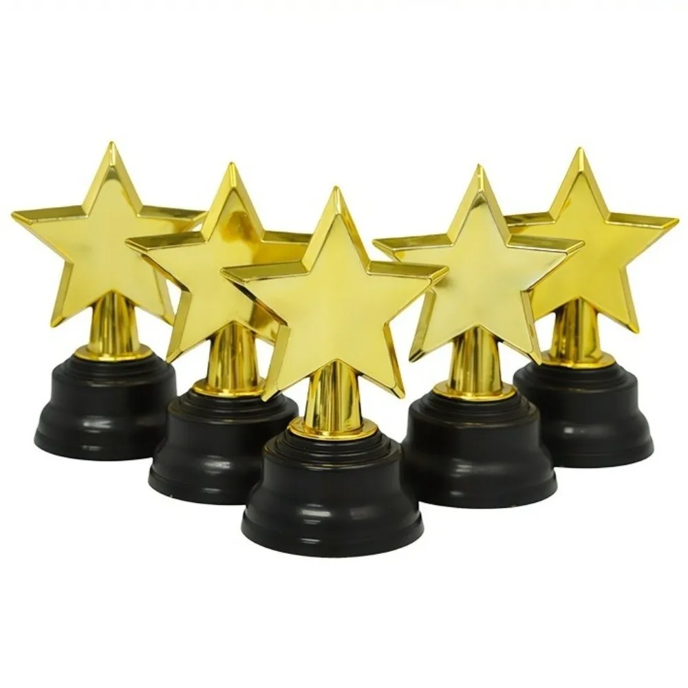 6-Pack Set Star Trophy Awards Plastic Material Gold Color Mini Gold Trophies Small Size Large Base Plastic Star Trophies
6-Pack Set Star Trophy Awards Plastic Material Gold Color Mini Gold Trophies Small Size Large Base Plastic Star Trophies