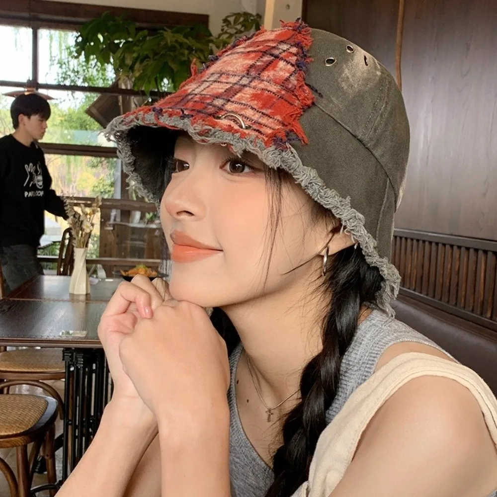 Fashion Japanese Plaid Bucket Hat Beggar Style Patched Retro Fisherman Hat Bule Splicing Sun Protection Basin Cap Unisex
Fashion Japanese Plaid Bucket Hat Beggar Style Patched Retro Fisherman Hat Bule Splicing Sun Protection Basin Cap Unisex