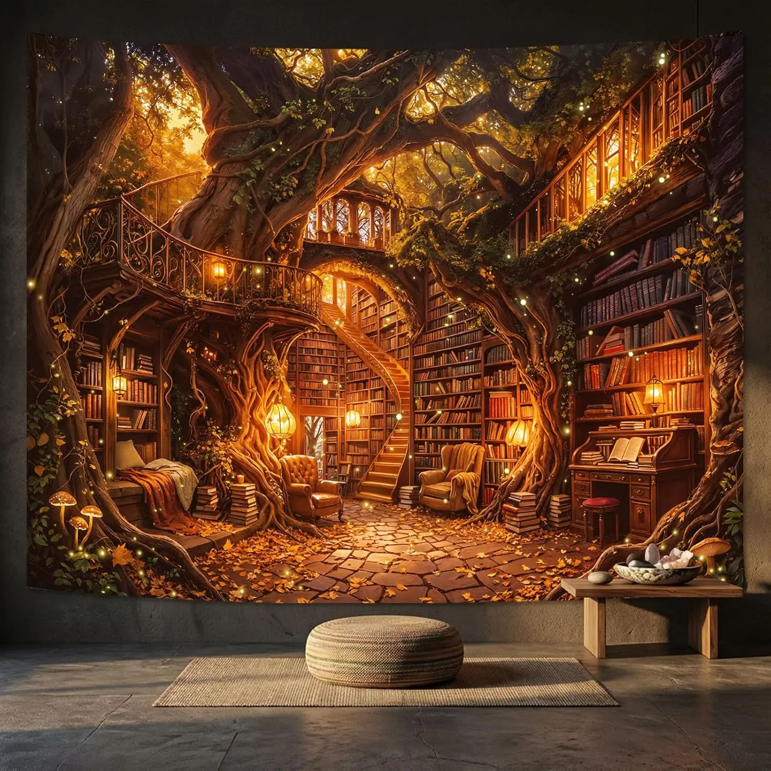 Aesthetic Magical Treehouse Library Tapestry,Enchanted Forest Bookshelf Cozy Reading Nook Landscape Hanging,Boho Cottagecore
Aesthetic Magical Treehouse Library Tapestry,Enchanted Forest Bookshelf Cozy Reading Nook Landscape Hanging,Boho Cottagecore