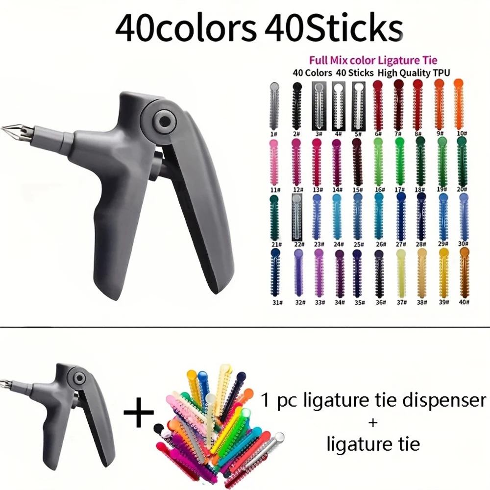 Braces Rubber Bands Ligature Ties Kit with Ligature Gun, Assorted Colors Orthodontic Elastic Ties for Teeth
Braces Rubber Bands Ligature Ties Kit with Ligature Gun, Assorted Colors Orthodontic Elastic Ties for Teeth