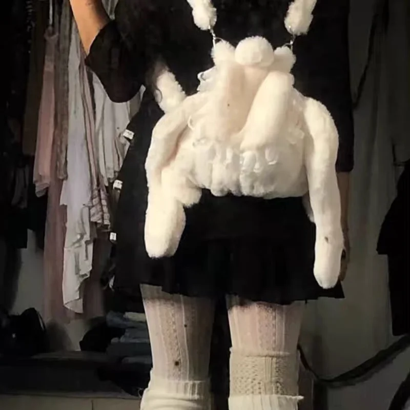 Белый рюкзак из искусственного меха с крыльями ангела, кружевной декор, милая сумка на плечо, плюшевый кавайный рюкзак, женский мягкий стильный зимний повседневный рюкзак
Белый рюкзак из искусственного меха с крыльями ангела, кружевной декор, милая сумка на плечо, плюшевый кавайный рюкзак, женский мягкий стильный зимний повседневный рюкзак