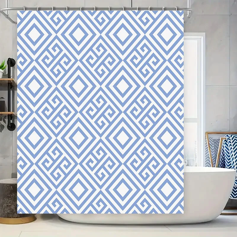 Blue White Bath Mat Shower Curtain Decorative Waterproof Fabric with Modern Geometric Pattern X-Large Size: 72 x 84 inches (183c
Blue White Bath Mat Shower Curtain Decorative Waterproof Fabric with Modern Geometric Pattern X-Large Size: 72 x 84 inches (183c