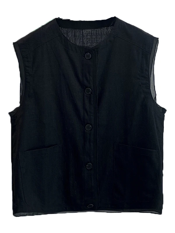 Lightweight Cotton Linen Svel Open Cardigan Women's Vest Faionable Patchwork Thin Material round Ne Regular Length
Lightweight Cotton Linen Svel Open Cardigan Women's Vest Faionable Patchwork Thin Material round Ne Regular Length