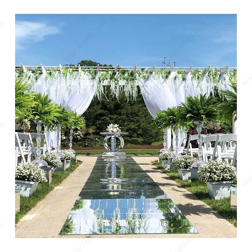 White Mirrored Floor Wedding Aisle Runner Indoor Outdoor for Wedding Engagement Party T Stage Backdrop Decoration Grand Entry
White Mirrored Floor Wedding Aisle Runner Indoor Outdoor for Wedding Engagement Party T Stage Backdrop Decoration Grand Entry