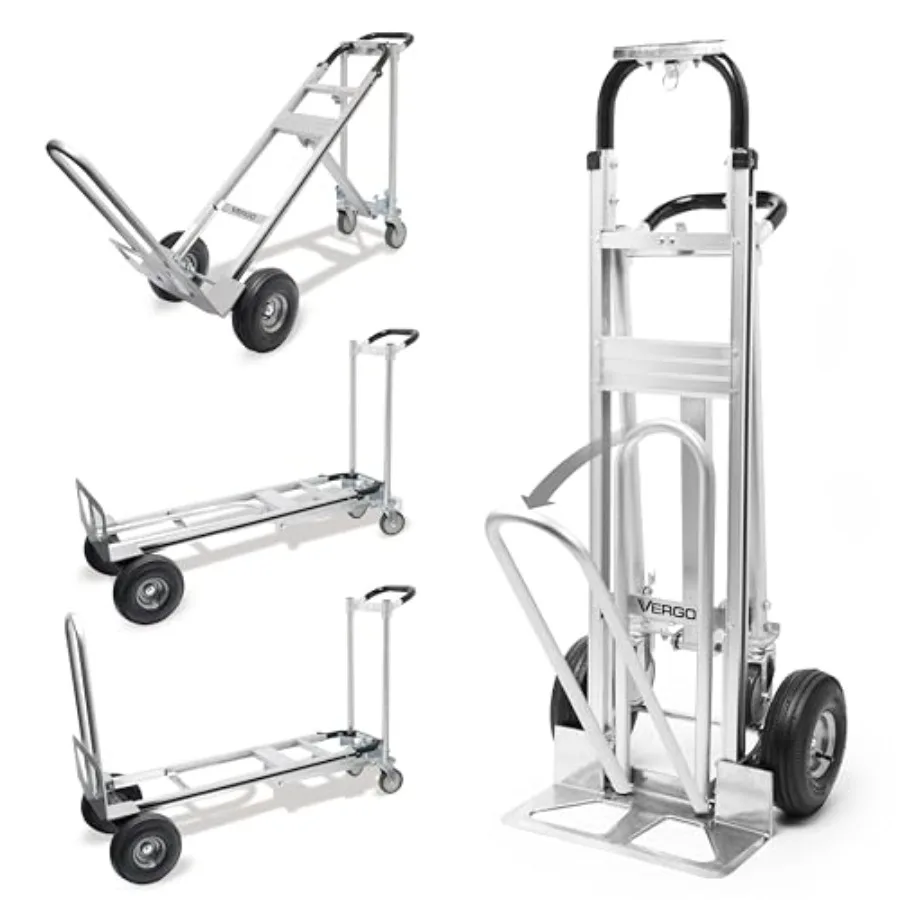 Industrial Convertible Hand Truck - Heavy Duty Aluminum, Silver, 750 lb Capacity with Ergonomic Handle and Extendable Loop
Industrial Convertible Hand Truck - Heavy Duty Aluminum, Silver, 750 lb Capacity with Ergonomic Handle and Extendable Loop