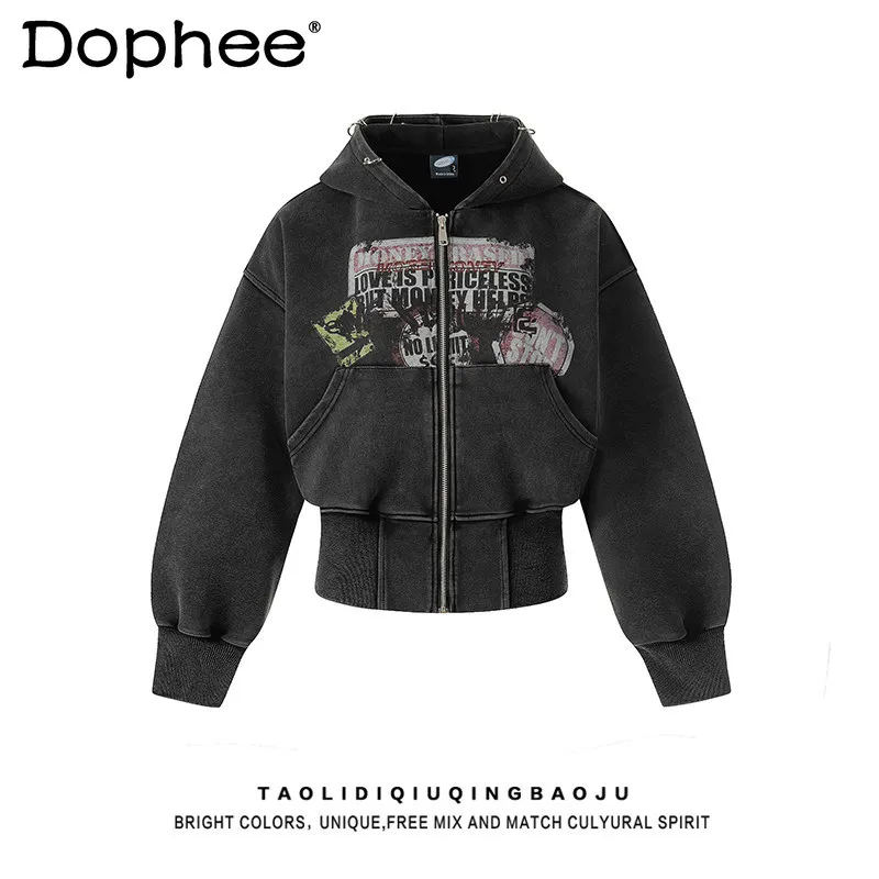 2026 Spring New American Retro Letter Print Hooded Women's Sweatshirt, Street Style Loose Washed Vintage Black Cardigan Jacket
2026 Spring New American Retro Letter Print Hooded Women's Sweatshirt, Street Style Loose Washed Vintage Black Cardigan Jacket