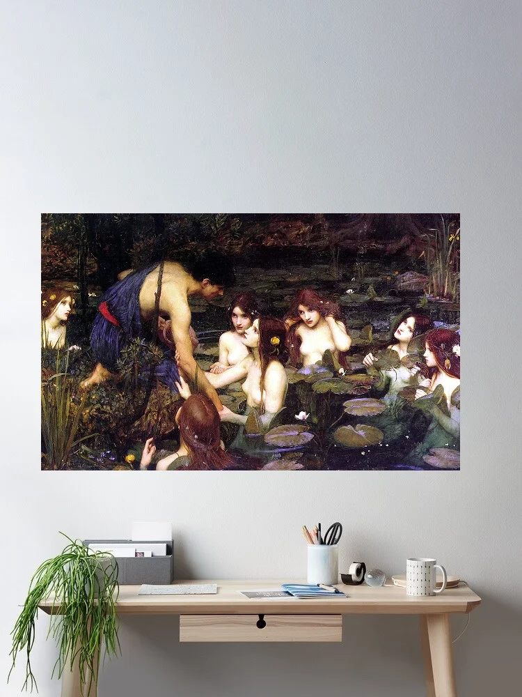 Hylas and The Nymphs1896 by John William Waterhouse, Art Print Canvas Poster, Living Room Decor, Home Wall Picture
Hylas and The Nymphs1896 by John William Waterhouse, Art Print Canvas Poster, Living Room Decor, Home Wall Picture