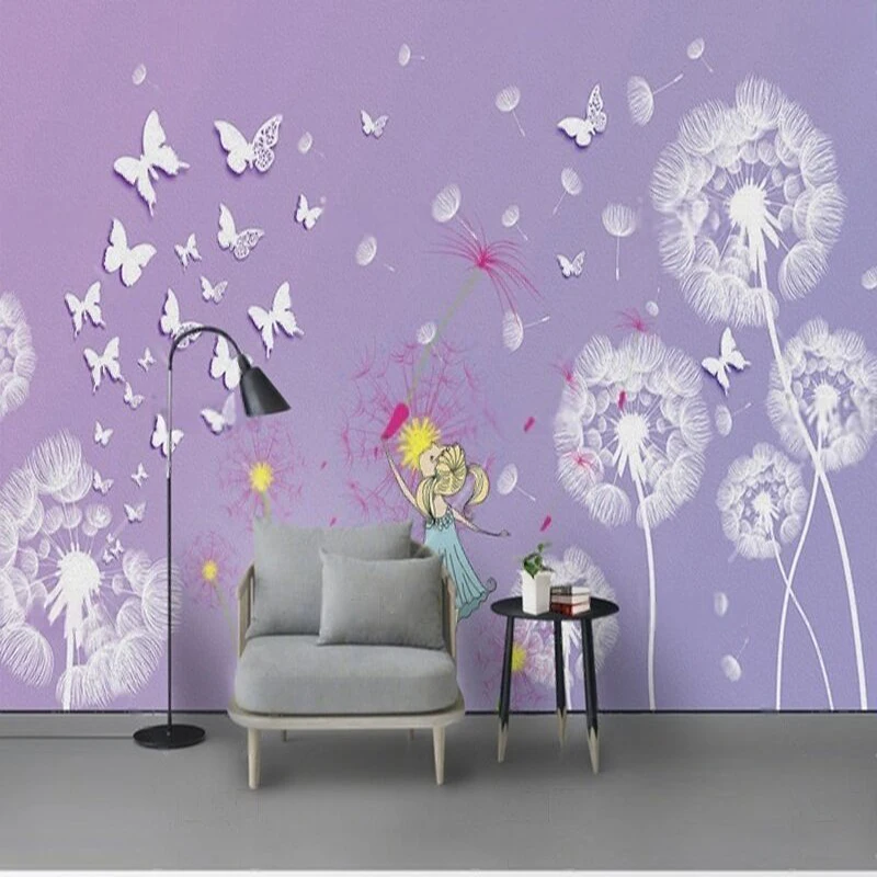 Modern and simple purple three-dimensional dandelion girl butterfly TV luxurious home bedroom background wall
Modern and simple purple three-dimensional dandelion girl butterfly TV luxurious home bedroom background wall
