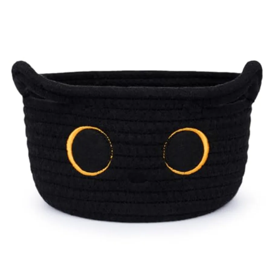 Small Storage Basket, Cat Cotton Rope Baskets Woven Blasket for Nursery, Blanket Basket Baby Toy Storage Organizer With Ears fo
Small Storage Basket, Cat Cotton Rope Baskets Woven Blasket for Nursery, Blanket Basket Baby Toy Storage Organizer With Ears fo