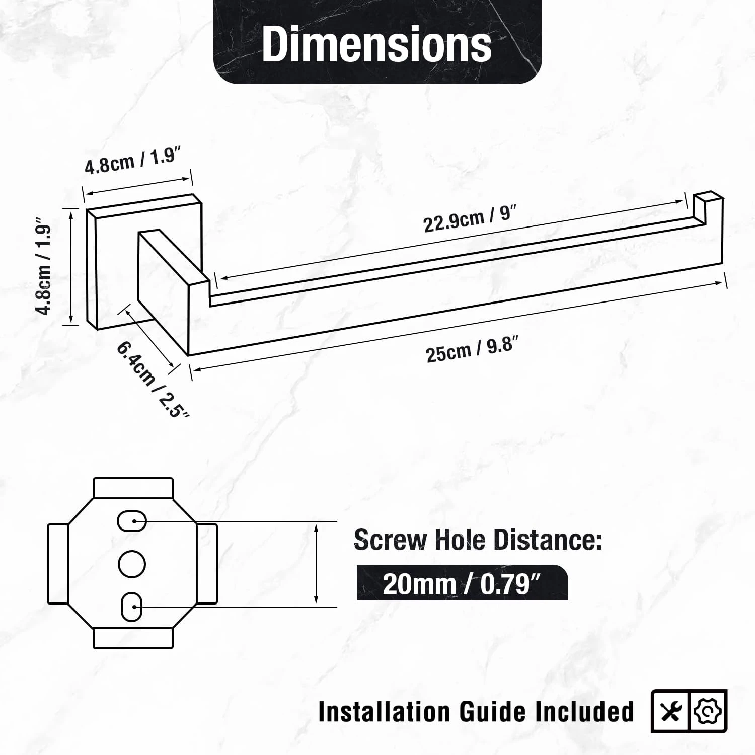 Chrome 9 Inch Hand Towel for Bathroom, SUS304 Stainless Steel Kitchen Hand Towel Holder Wall Mounted, Modern Decor Bath Towel
Chrome 9 Inch Hand Towel for Bathroom, SUS304 Stainless Steel Kitchen Hand Towel Holder Wall Mounted, Modern Decor Bath Towel