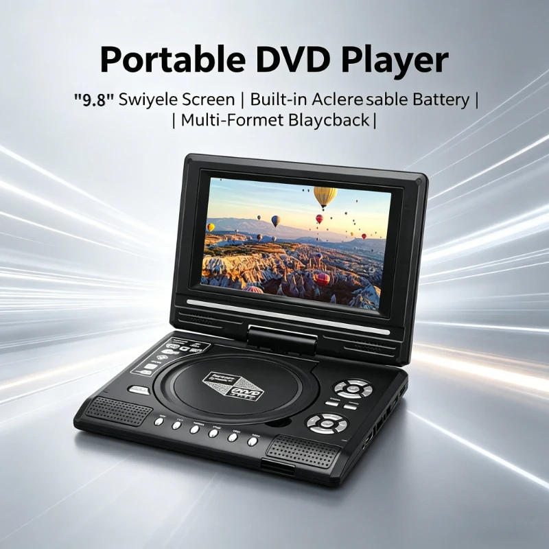 Mini DVD Player 9.8 inch Desktop Digital Smart TV CD Disc Players Remote Control Portable Travel 270° Rotatable Screen
Mini DVD Player 9.8 inch Desktop Digital Smart TV CD Disc Players Remote Control Portable Travel 270° Rotatable Screen