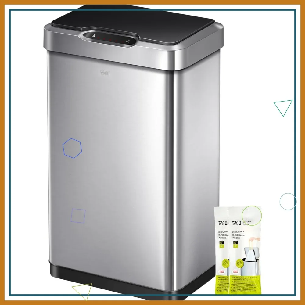 50-литровое бесконтактное прямоугольное мусорное ведро с датчиком движения, отделка из матовой нержавеющей стали, объем 13,2 галлона
50-литровое бесконтактное прямоугольное мусорное ведро с датчиком движения, отделка из матовой нержавеющей стали, объем 13,2 галлона