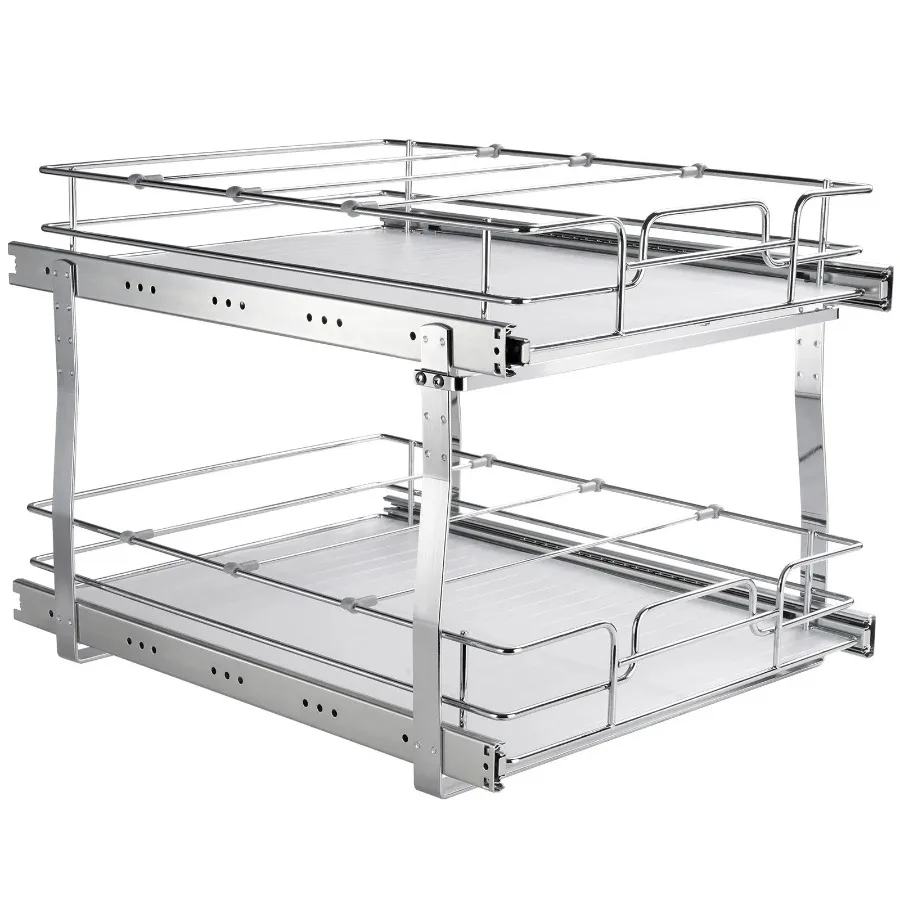 2 Tier 20W x 21D Pull Out Cabinet Organizer Heavy Duty Slide Out Pantry Shelves ChromePlated Steel Roll Out Drawers Sliding Dr
2 Tier 20W x 21D Pull Out Cabinet Organizer Heavy Duty Slide Out Pantry Shelves ChromePlated Steel Roll Out Drawers Sliding Dr