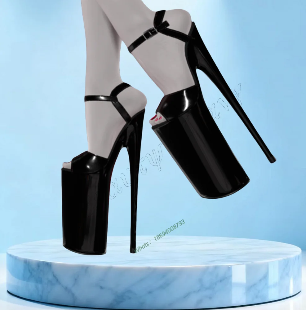 Black Patent Leather 30 cm Heel Platform Sandals Round Toe Hollow Thin High Shoes Sexy Women Shoes New Zapatos Para Mujere
Black Patent Leather 30 cm Heel Platform Sandals Round Toe Hollow Thin High Shoes Sexy Women Shoes New Zapatos Para Mujere