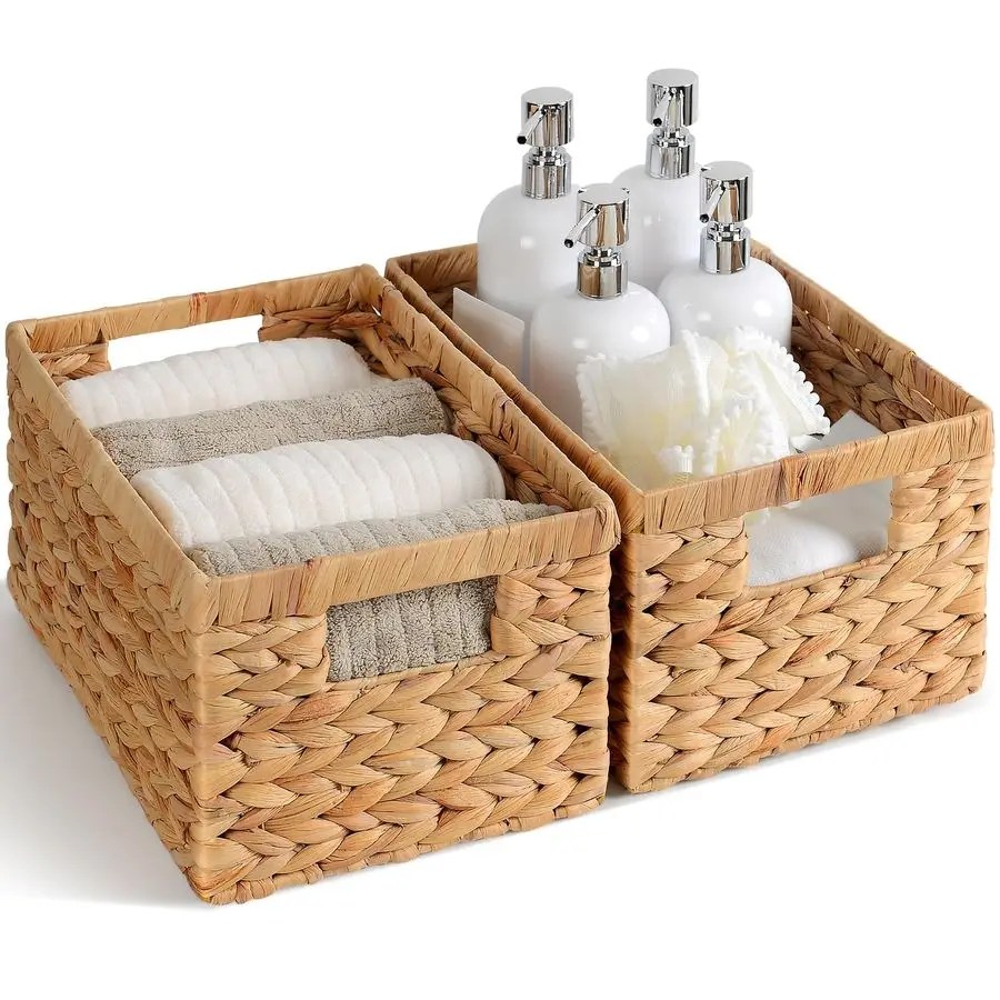of 2 Wicker Shelf Storage Baskets for Organizing Natural Durable Water Hyacinth Woven Basket Pantry Bin Organizers for Shelves w
of 2 Wicker Shelf Storage Baskets for Organizing Natural Durable Water Hyacinth Woven Basket Pantry Bin Organizers for Shelves w
