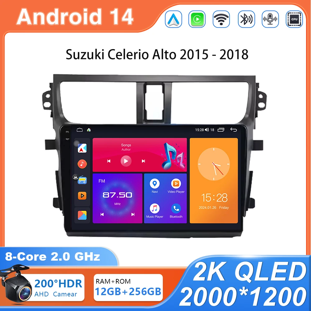 Автомобильное радио Android 14 для Suzuki Celerio Alto 2015-2018, мультимедийный видеоплеер, стерео GPS-навигация, CarPlay 2 din, авторадио
Автомобильное радио Android 14 для Suzuki Celerio Alto 2015-2018, мультимедийный видеоплеер, стерео GPS-навигация, CarPlay 2 din, авторадио