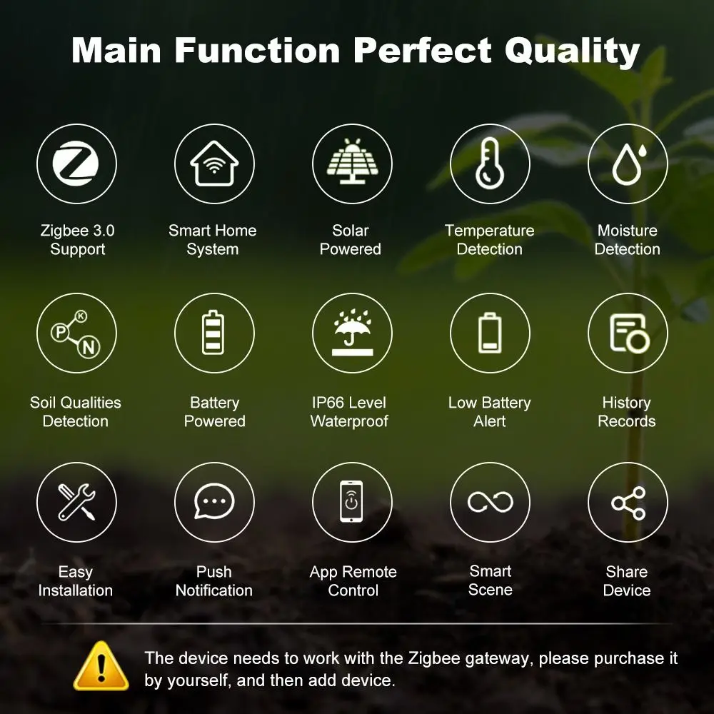 Solar Panel Solar Powered Soil Sensor Wireless Communication Real-Time Monitoring Soil Temperature Monitor Energy-Saving Power
Solar Panel Solar Powered Soil Sensor Wireless Communication Real-Time Monitoring Soil Temperature Monitor Energy-Saving Power