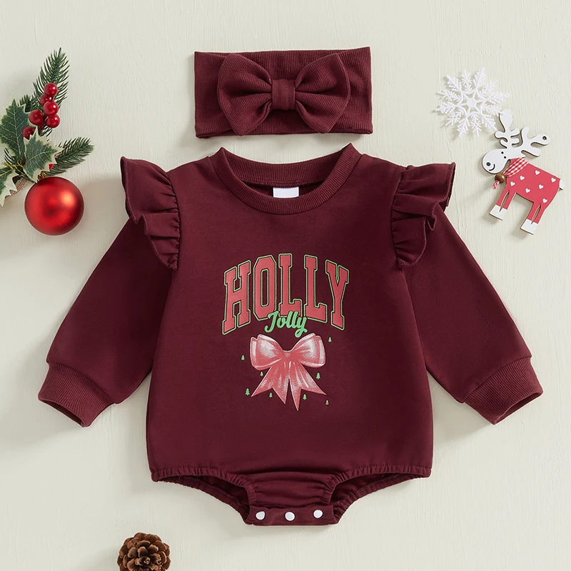 SUNSIOM Baby Girls Sweatshirts Rompers Christmas Clothes Letter Bow Print Long Sleeve Fall Bodysuits Jumpsuits with Headband
SUNSIOM Baby Girls Sweatshirts Rompers Christmas Clothes Letter Bow Print Long Sleeve Fall Bodysuits Jumpsuits with Headband