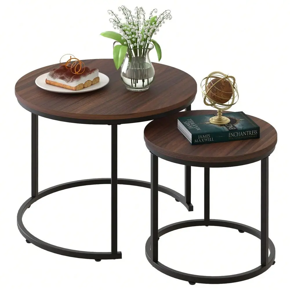 Table Nesting Side Round Set Of 2 End Table Top Sturdy Metal Frame Desk Centerpiece Living Room Bedroom Apartment Modern Indust
Table Nesting Side Round Set Of 2 End Table Top Sturdy Metal Frame Desk Centerpiece Living Room Bedroom Apartment Modern Indust