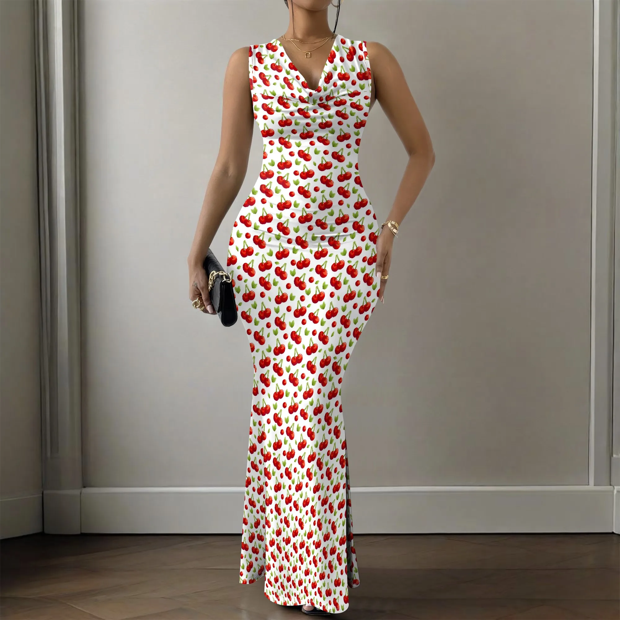 Sweet Cherry Print Bodycon Dress for Women White Summer Sleeveless Slim Fit Maxi Dress
Sweet Cherry Print Bodycon Dress for Women White Summer Sleeveless Slim Fit Maxi Dress
