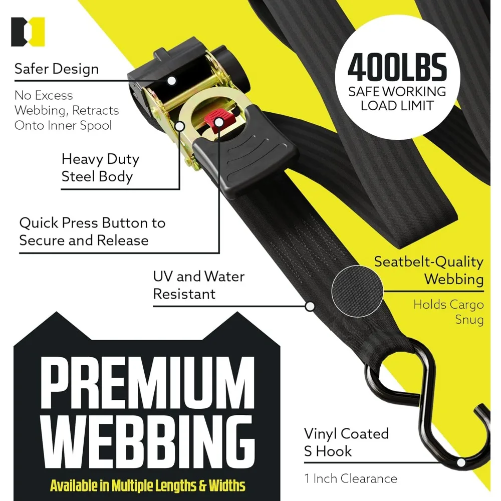 Автоматические выдвижные ремни с храповым механизмом (2 шт.) 2 x 10 футов, сверхпрочные, прочность разрыва 3,033 фунта — привязочные ремни для грузовых автомобилей, грузовиков
Автоматические выдвижные ремни с храповым механизмом (2 шт.) 2 x 10 футов, сверхпрочные, прочность разрыва 3,033 фунта — привязочные ремни для грузовых автомобилей, грузовиков