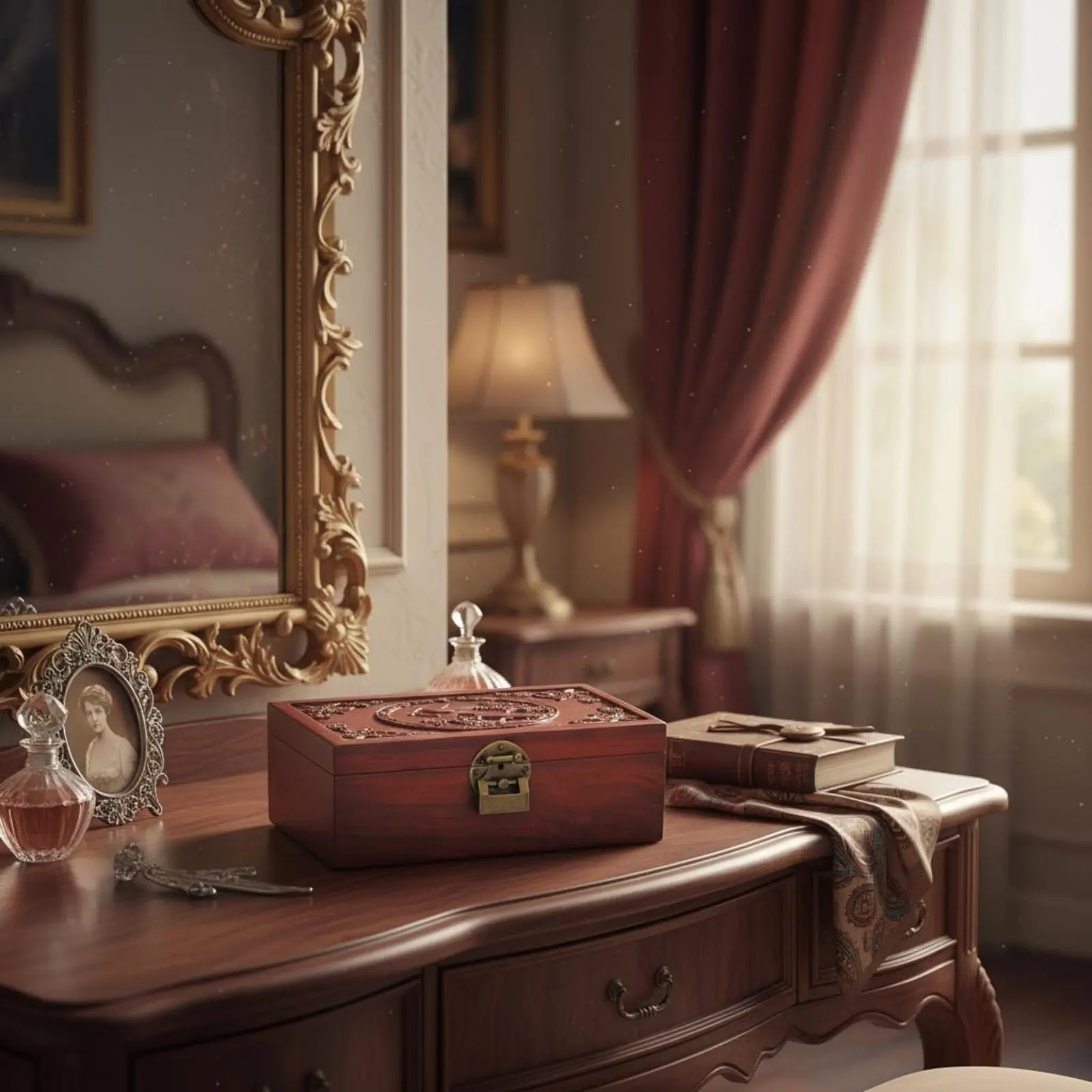 Wooden Jewelry Box With Lock Vintage Design Jewelry Case Lockable Keepsake Box Decorative Carved Storage Chest for Women
Wooden Jewelry Box With Lock Vintage Design Jewelry Case Lockable Keepsake Box Decorative Carved Storage Chest for Women