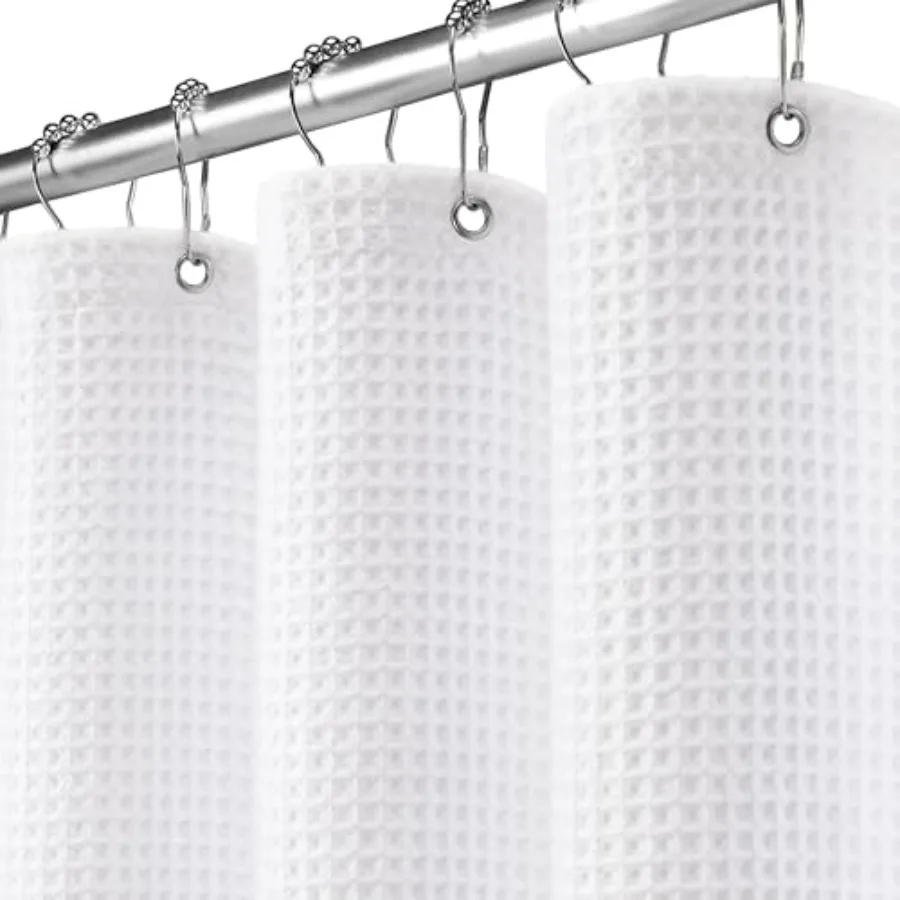 Шторка для душа с вафельным плетением - белая, из плотной хлопковой ткани, для ванной комнаты, моющаяся, 72x72 дюйма
Шторка для душа с вафельным плетением - белая, из плотной хлопковой ткани, для ванной комнаты, моющаяся, 72x72 дюйма