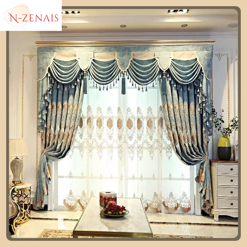 European-style Luxury Curtains Living Room Bedroom Dining Room Balcony Custom Blackout Chenille Embroidered Brown Valance Decor
European-style Luxury Curtains Living Room Bedroom Dining Room Balcony Custom Blackout Chenille Embroidered Brown Valance Decor