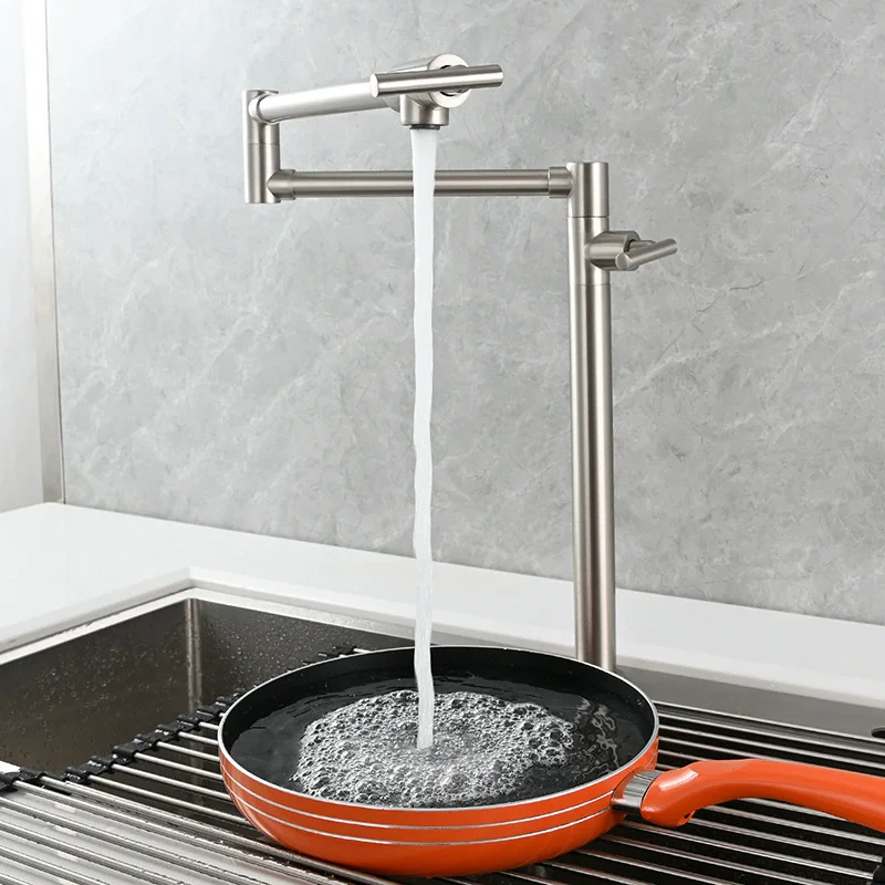 Nickle Brush Kitchen Filter Pot Faucet Sink Tap Single Lever Single Cold Water Faucet Lead Free Brass Tap Foldable Out Door Tap
Nickle Brush Kitchen Filter Pot Faucet Sink Tap Single Lever Single Cold Water Faucet Lead Free Brass Tap Foldable Out Door Tap