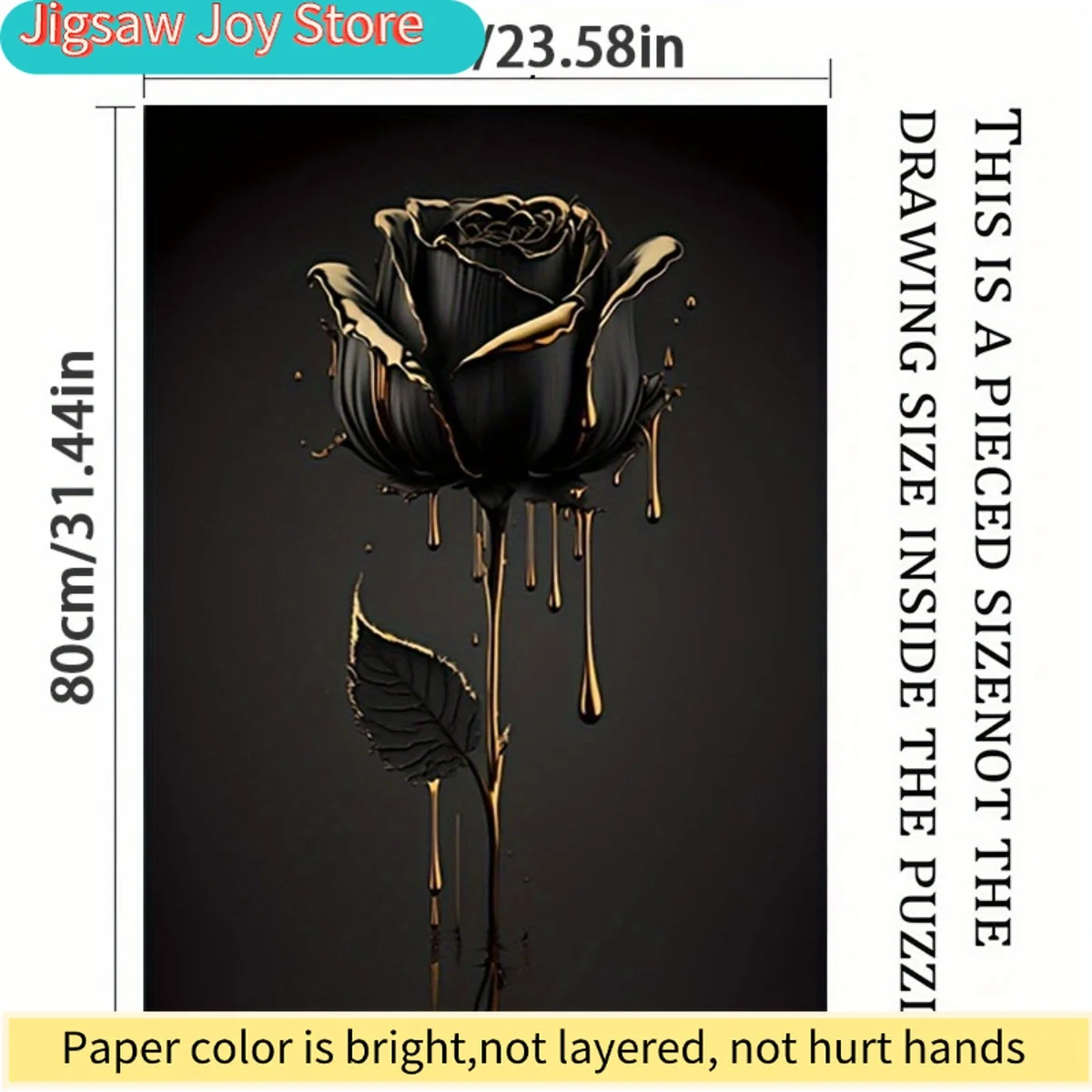 Premium Jigsaw Puzzle Featuring a Luxurious Black And Golden Rose Design, Measuring 60Cm by 80Cm. This 1200pcs Metal Puzzle Is
Premium Jigsaw Puzzle Featuring a Luxurious Black And Golden Rose Design, Measuring 60Cm by 80Cm. This 1200pcs Metal Puzzle Is