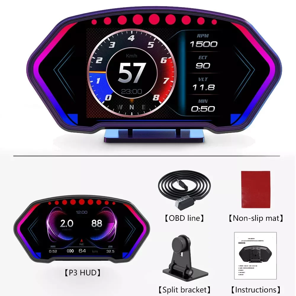 ANCEL P3 Head-up Display OBD2 HUD Head Up Car Digital Display OBD2 GPS With Slope Meter Accelerom Breathing Ambient Light
ANCEL P3 Head-up Display OBD2 HUD Head Up Car Digital Display OBD2 GPS With Slope Meter Accelerom Breathing Ambient Light