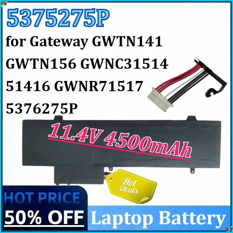 5375275P 11.4V 4500mAh U09068-3S NV-509067-3S Laptop Battery for Gateway GWTN141 51416 GWNR71517 GWTNWNC31514 5376275P 
5375275P 11.4V 4500mAh U09068-3S NV-509067-3S Laptop Battery for Gateway GWTN141 51416 GWNR71517 GWTNWNC31514 5376275P
