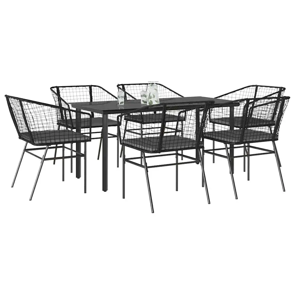 Stylish Black Rattan 6-Seater Outdoor Dining Set with Removable Cushion Covers for Garden Patio Use
Stylish Black Rattan 6-Seater Outdoor Dining Set with Removable Cushion Covers for Garden Patio Use
