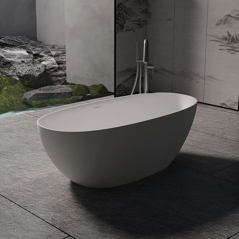 Oval PMMA artificial stone bathtub Household integrated independent hotel B & B couple bathtub
Oval PMMA artificial stone bathtub Household integrated independent hotel B & B couple bathtub