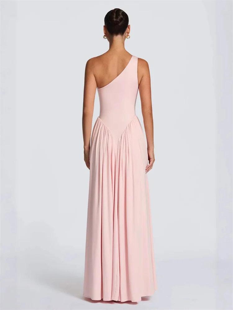 One Shoulder Blush Pink Maxi Dress Elegant Bridesmaid Long Gown For Prom Evening Party Wedding Guest Graduation Formal Occasion
One Shoulder Blush Pink Maxi Dress Elegant Bridesmaid Long Gown For Prom Evening Party Wedding Guest Graduation Formal Occasion
