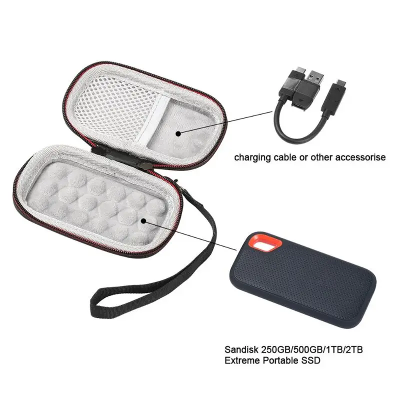 Hard Carrying for Case Box Storage Bag for San Disks E60 250GB/500GB SSD SDSSDE60 Accessory Cover Bag
Hard Carrying for Case Box Storage Bag for San Disks E60 250GB/500GB SSD SDSSDE60 Accessory Cover Bag