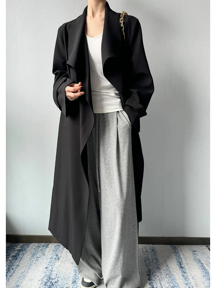 ANGJIA Ele Long Tailored Coat Jaet Women's Spring New High-End Bla Long Overcoat Korean Sle Loose Fit Belted
ANGJIA Ele Long Tailored Coat Jaet Women's Spring New High-End Bla Long Overcoat Korean Sle Loose Fit Belted